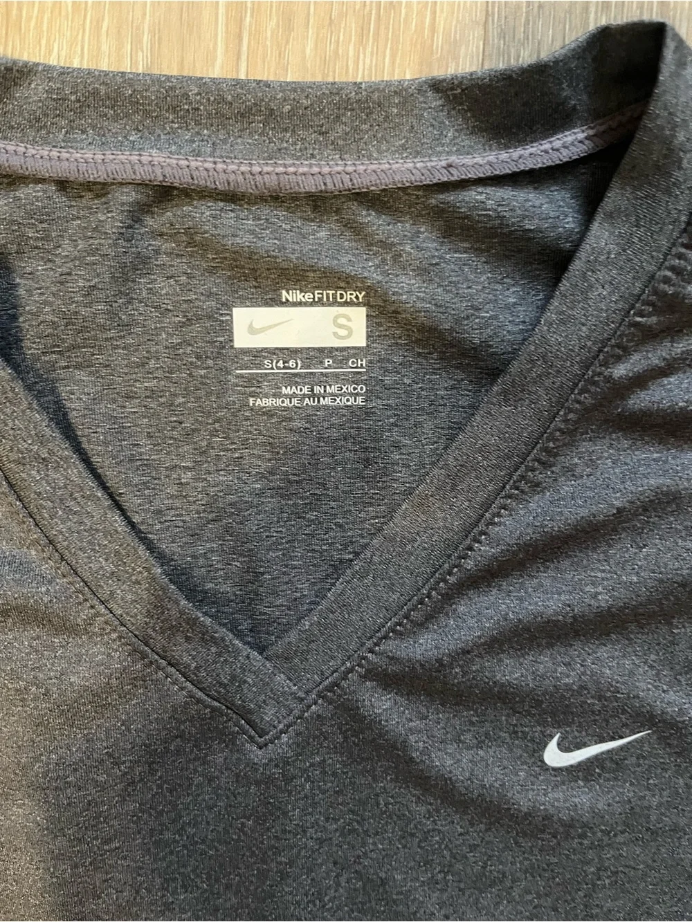 Nike Dark Grey V-Neck Dri-FIT Tee